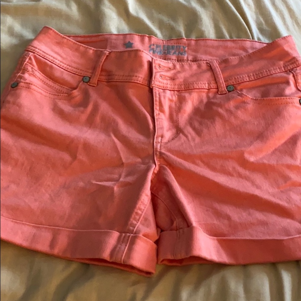 Coral color Jean shorts